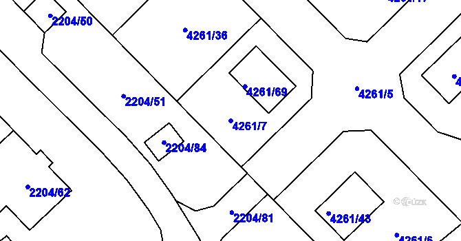 Parcela st. 4261/7 v KÚ Zábřeh na Moravě, Katastrální mapa