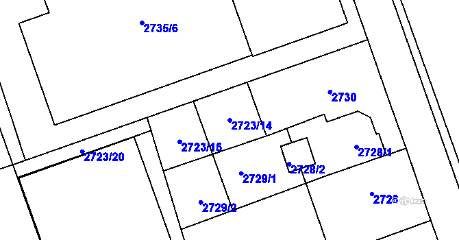 Parcela st. 2723/14 v KÚ Zábřeh na Moravě, Katastrální mapa