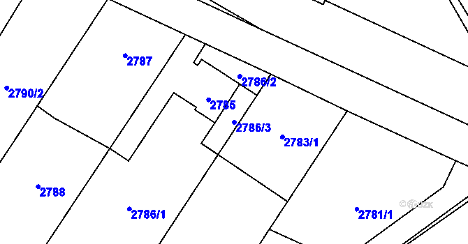 Parcela st. 2786/3 v KÚ Zábřeh na Moravě, Katastrální mapa
