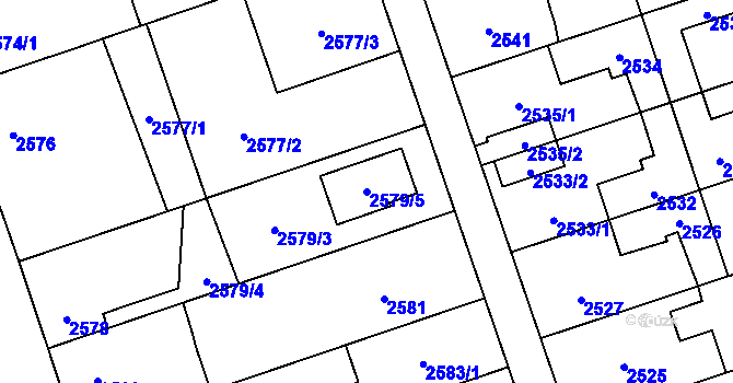 Parcela st. 2579/5 v KÚ Zábřeh na Moravě, Katastrální mapa