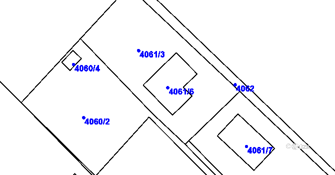 Parcela st. 4061/6 v KÚ Zábřeh na Moravě, Katastrální mapa