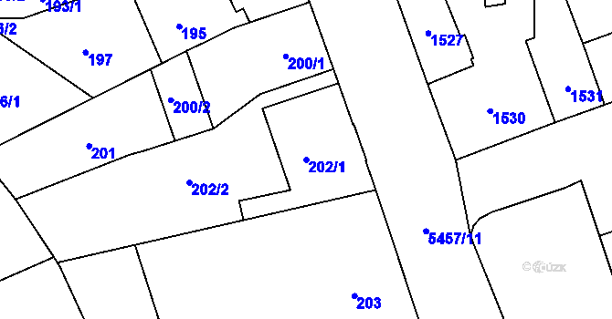 Parcela st. 202/1 v KÚ Zábřeh na Moravě, Katastrální mapa