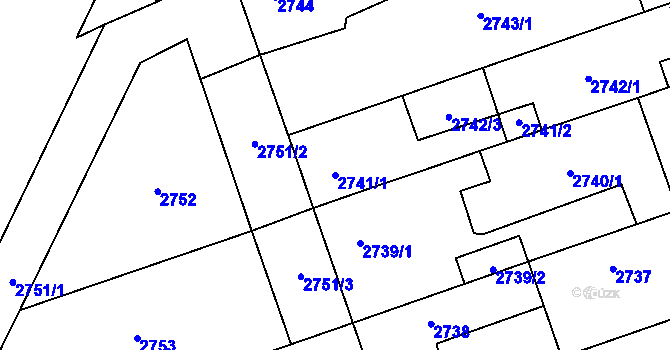 Parcela st. 2741/1 v KÚ Zábřeh na Moravě, Katastrální mapa