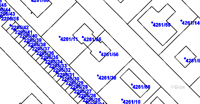Parcela st. 4261/56 v KÚ Zábřeh na Moravě, Katastrální mapa