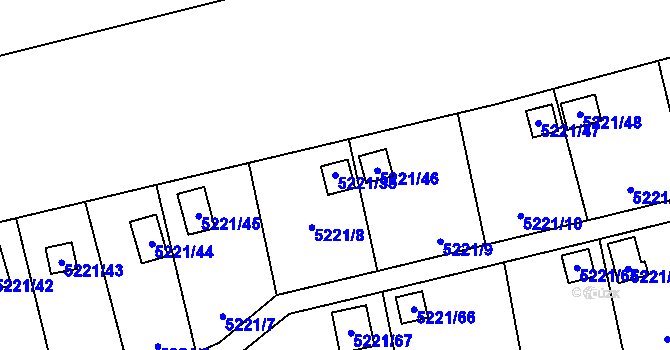 Parcela st. 5221/38 v KÚ Zábřeh na Moravě, Katastrální mapa