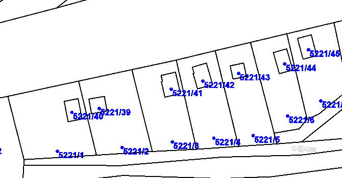 Parcela st. 5221/41 v KÚ Zábřeh na Moravě, Katastrální mapa