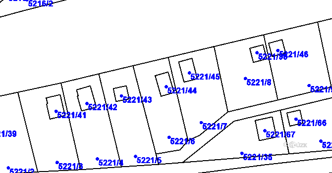 Parcela st. 5221/44 v KÚ Zábřeh na Moravě, Katastrální mapa