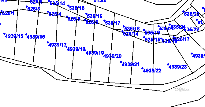 Parcela st. 4939/20 v KÚ Zábřeh na Moravě, Katastrální mapa