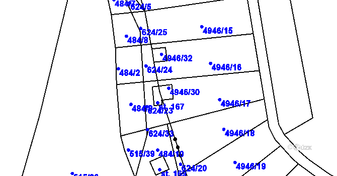 Parcela st. 4946/30 v KÚ Zábřeh na Moravě, Katastrální mapa