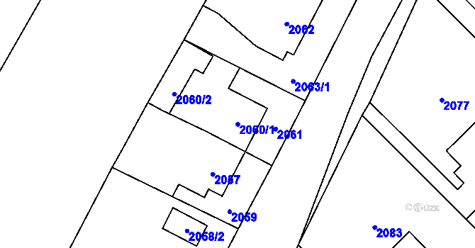 Parcela st. 2060/1 v KÚ Zábřeh na Moravě, Katastrální mapa
