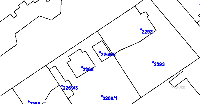 Parcela st. 2269/2 v KÚ Zábřeh na Moravě, Katastrální mapa