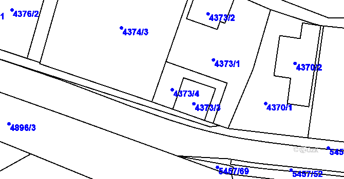 Parcela st. 4373/4 v KÚ Zábřeh na Moravě, Katastrální mapa