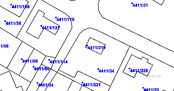 Parcela st. 4411/219 v KÚ Zábřeh na Moravě, Katastrální mapa