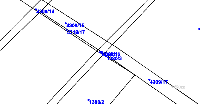 Parcela st. 1374/2 v KÚ Zábřeh na Moravě, Katastrální mapa