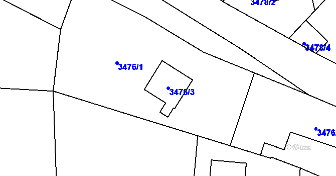Parcela st. 3476/3 v KÚ Zábřeh na Moravě, Katastrální mapa