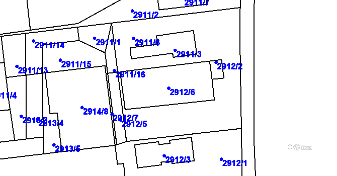 Parcela st. 2912/6 v KÚ Zábřeh na Moravě, Katastrální mapa