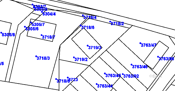 Parcela st. 3719/3 v KÚ Zábřeh na Moravě, Katastrální mapa