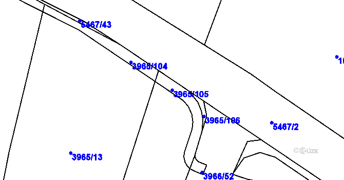 Parcela st. 3965/105 v KÚ Zábřeh na Moravě, Katastrální mapa