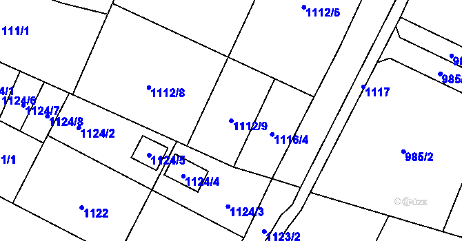 Parcela st. 1112/9 v KÚ Zábřeh na Moravě, Katastrální mapa