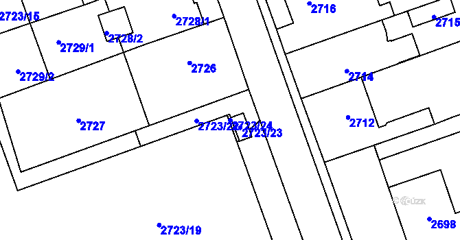 Parcela st. 2723/24 v KÚ Zábřeh na Moravě, Katastrální mapa