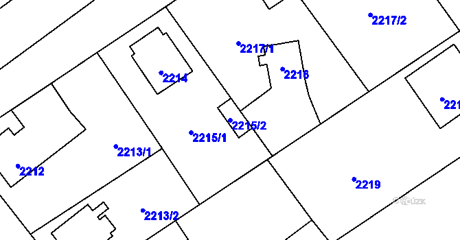 Parcela st. 2215/2 v KÚ Zábřeh na Moravě, Katastrální mapa
