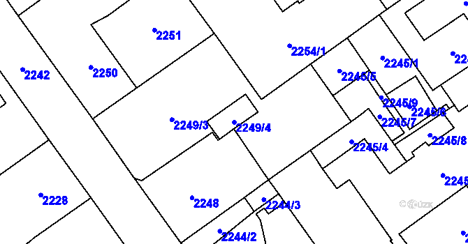 Parcela st. 2249/4 v KÚ Zábřeh na Moravě, Katastrální mapa