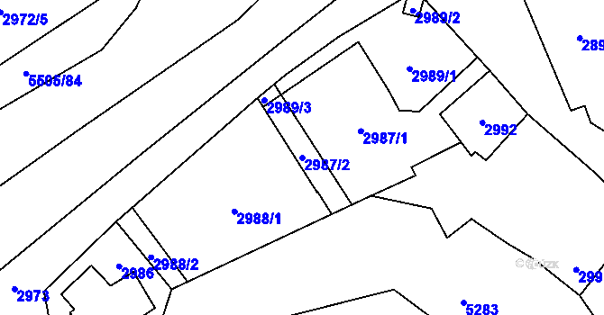 Parcela st. 2987/2 v KÚ Zábřeh na Moravě, Katastrální mapa