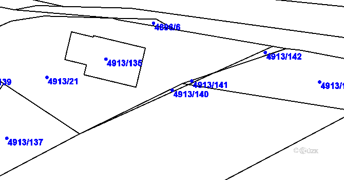 Parcela st. 4913/140 v KÚ Zábřeh na Moravě, Katastrální mapa