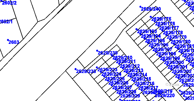 Parcela st. 2629/239 v KÚ Zábřeh na Moravě, Katastrální mapa