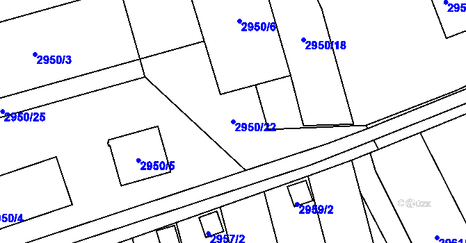 Parcela st. 2950/22 v KÚ Zábřeh na Moravě, Katastrální mapa