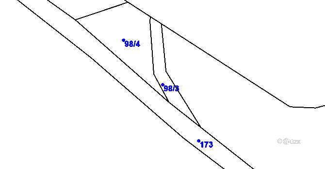 Parcela st. 98/3 v KÚ Broumov u Zadního Chodova, Katastrální mapa
