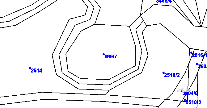 Parcela st. 199/7 v KÚ Broumov u Zadního Chodova, Katastrální mapa
