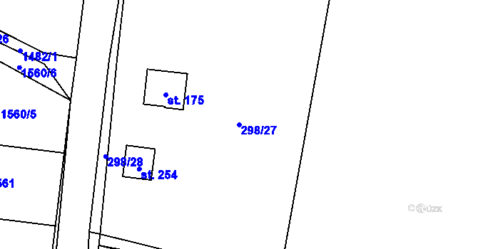 Parcela st. 298/27 v KÚ Broumov u Zadního Chodova, Katastrální mapa