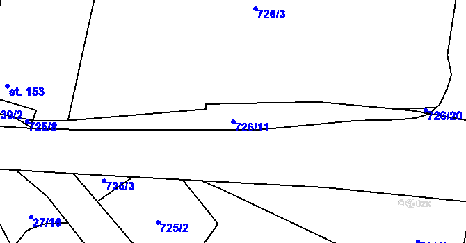 Parcela st. 726/11 v KÚ Broumov u Zadního Chodova, Katastrální mapa