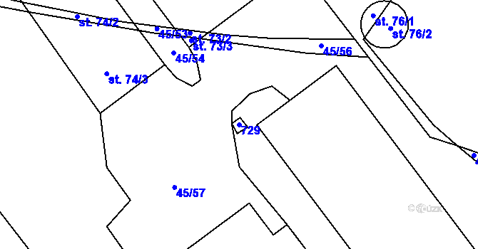 Parcela st. 729 v KÚ Kyjov u Zadního Chodova, Katastrální mapa
