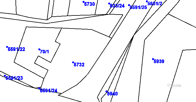 Parcela st. 37/3 v KÚ Zadní Chodov, Katastrální mapa