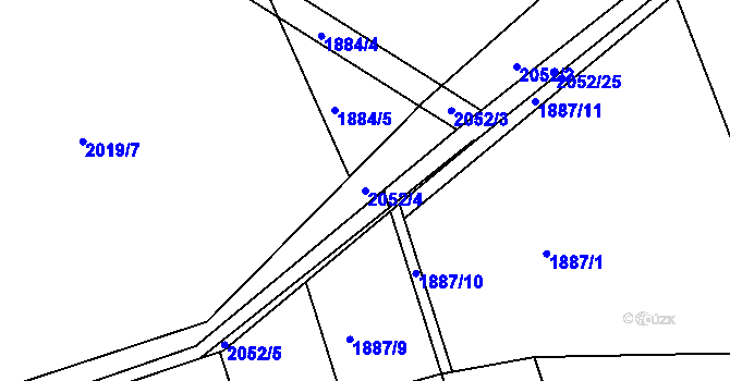 Parcela st. 2052/4 v KÚ Zadní Třebaň, Katastrální mapa