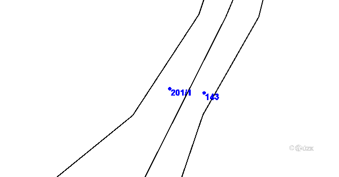 Parcela st. 201/1 v KÚ Vlkonice u Neveklova, Katastrální mapa