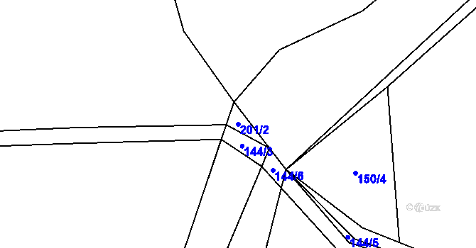 Parcela st. 201/2 v KÚ Vlkonice u Neveklova, Katastrální mapa