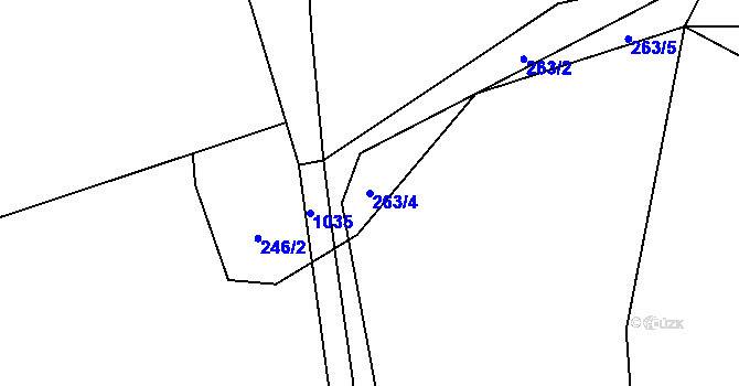 Parcela st. 263/4 v KÚ Vlkonice u Neveklova, Katastrální mapa
