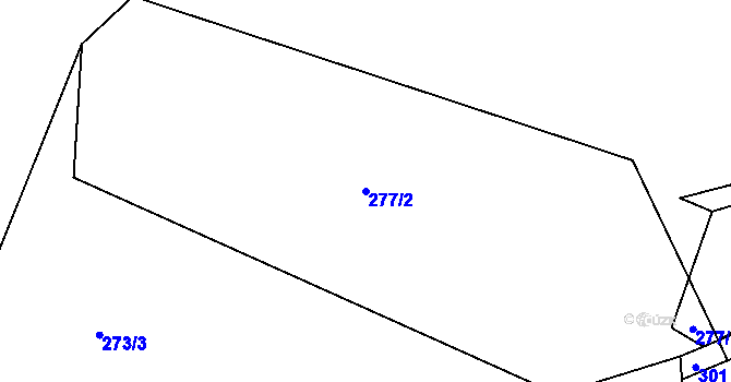 Parcela st. 277/2 v KÚ Vlkonice u Neveklova, Katastrální mapa