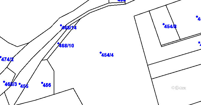Parcela st. 454/4 v KÚ Vlkonice u Neveklova, Katastrální mapa