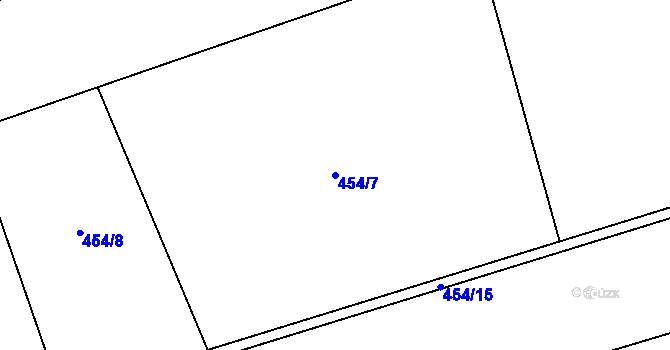 Parcela st. 454/7 v KÚ Vlkonice u Neveklova, Katastrální mapa