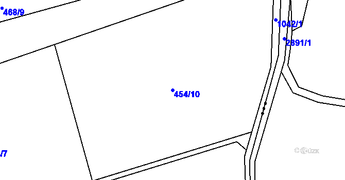 Parcela st. 454/10 v KÚ Vlkonice u Neveklova, Katastrální mapa