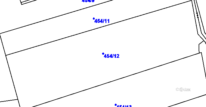 Parcela st. 454/12 v KÚ Vlkonice u Neveklova, Katastrální mapa