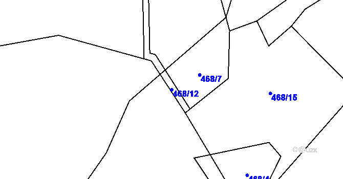 Parcela st. 468/12 v KÚ Vlkonice u Neveklova, Katastrální mapa