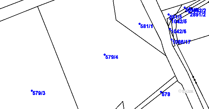 Parcela st. 579/4 v KÚ Vlkonice u Neveklova, Katastrální mapa