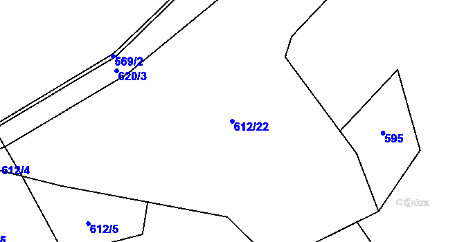 Parcela st. 612/22 v KÚ Vlkonice u Neveklova, Katastrální mapa
