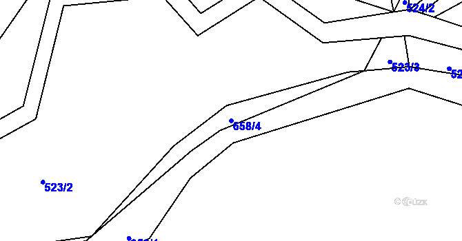 Parcela st. 658/4 v KÚ Vlkonice u Neveklova, Katastrální mapa