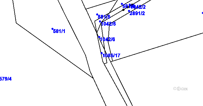 Parcela st. 1086/17 v KÚ Vlkonice u Neveklova, Katastrální mapa